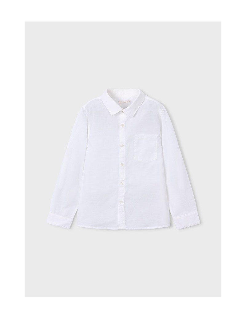 Camisa m/l lino c/camisero