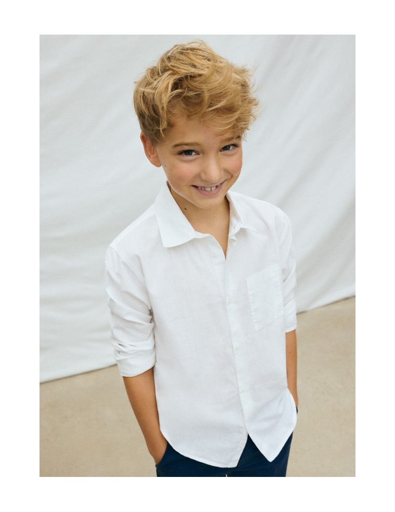 Camisa m/l cuello camisero