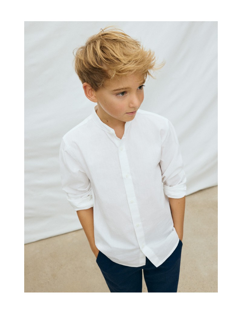 Camisa m/l cuello mao